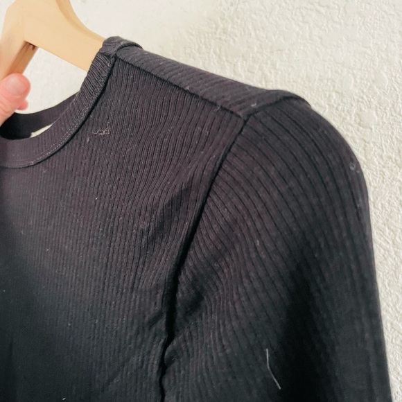 Madewell Ribbed Black Long Sleeve Shirt NWT - Picture 4 of 10